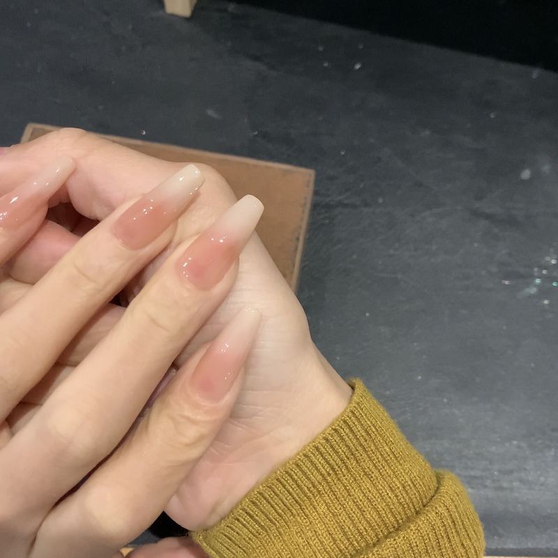 【Almond Milk Tea】Handmade, Sparkling, Cool and Luxurious Style, Detachable Wearable Nails Without Rhinestones