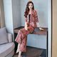 Free Vest Printed Small Suit Women's Autumn New Slim Fashion Western Temperament Korean Version Wide-leg Pants Three-piece Suit