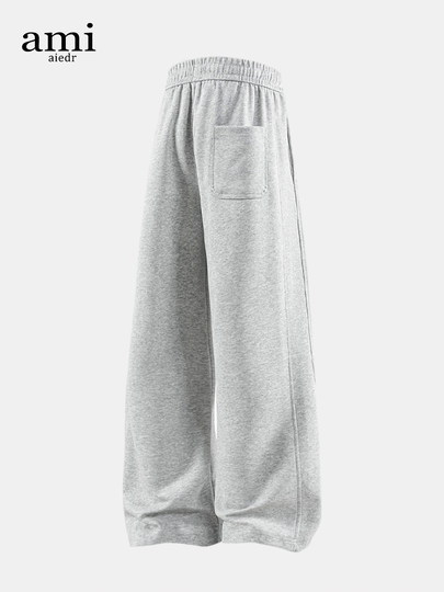 Ami Aiedr Official Straight-Leg Casual Pants for Men and Women, Couple's Autumn and Winter Trendy Brand Loose Wide-Leg Drapey Sports Sweatpants