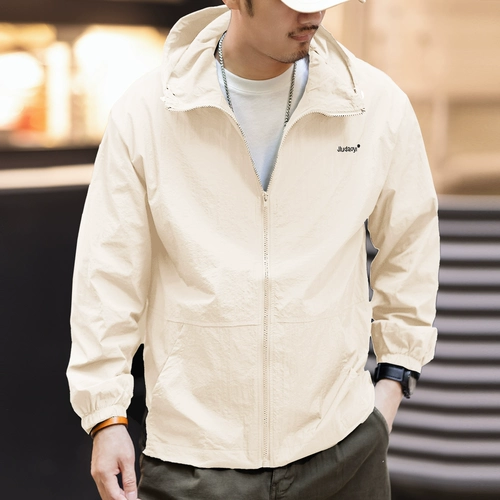 格蓝鹿 Мужская летняя тонкая быстросохнущая одежда для защиты от солнца, дорожная легкая и тонкая толстовка с капюшоном, куртка для отдыха, оверсайз