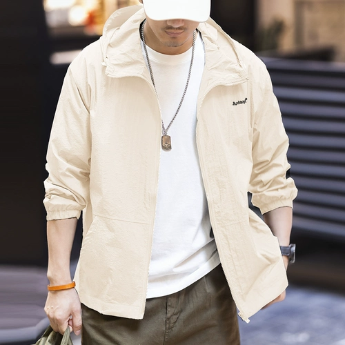 格蓝鹿 Мужская летняя тонкая быстросохнущая одежда для защиты от солнца, дорожная легкая и тонкая толстовка с капюшоном, куртка для отдыха, оверсайз