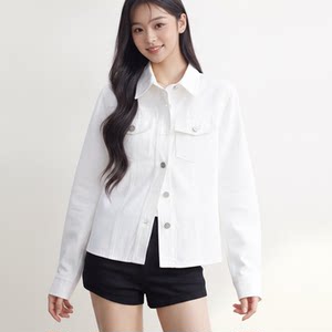 High-End Early Autumn Short White Jacket for Women, Casual and Slim-Fit Turn-Down Collar Jacket for Petite Figures