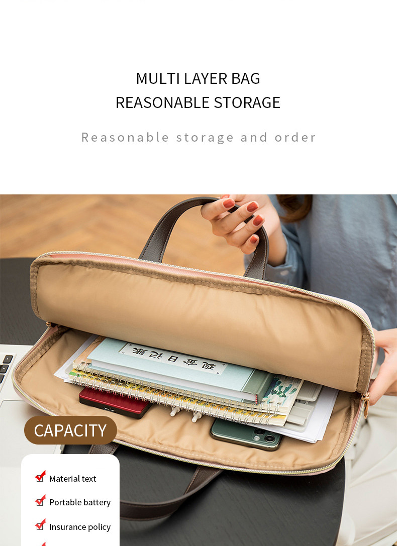 Fashionable Lightweight кожзаменитель Leather Handle Computer Bag Busin 