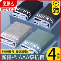 Mens underwear pure cotton adult breathable four-corner pants head big code winter trendy flat corner shorts underpants
