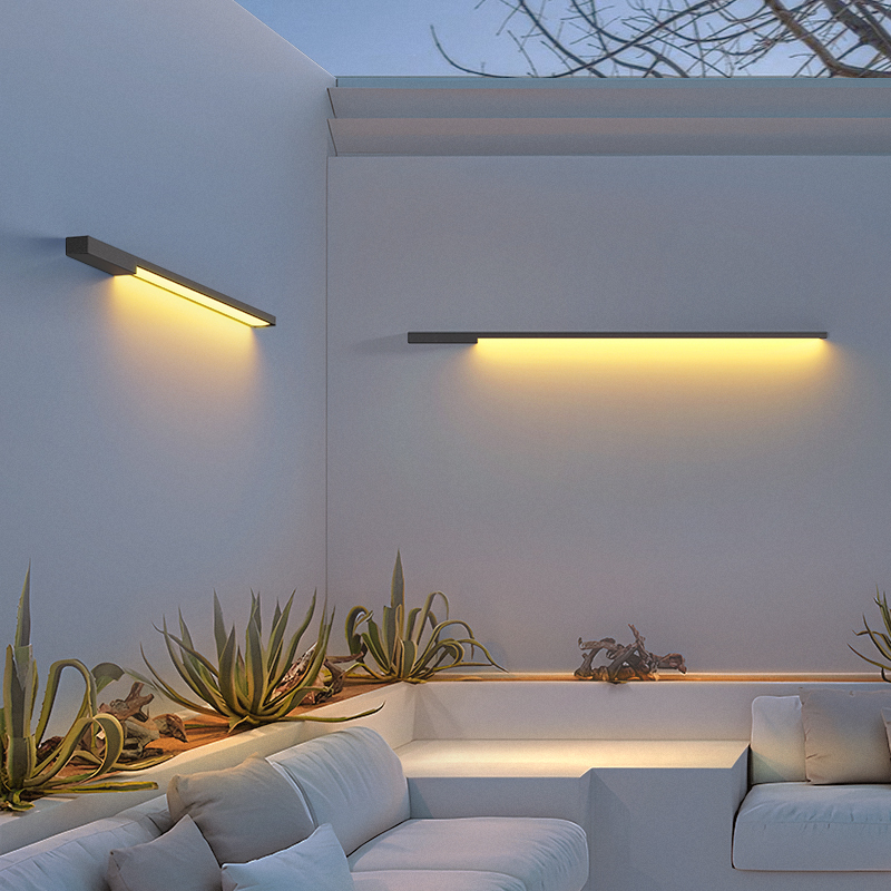 Wall Lamp Outdoor Solar Courtyard Strip Lamp Waterproof Outdoor Corridor Wall Lamp Villa Door Exterior Wall Lamp on Both Sides