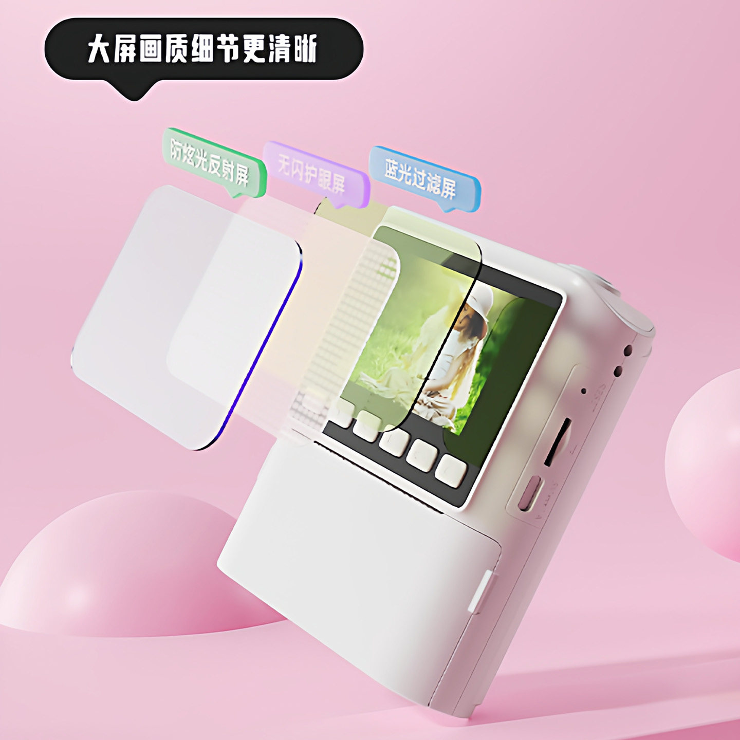 Children's Camera, Instant Photo Printer, Color Printer, High-Definition Camera That Can Take Photos and Videos, Birthday Gift, Girl's Toy