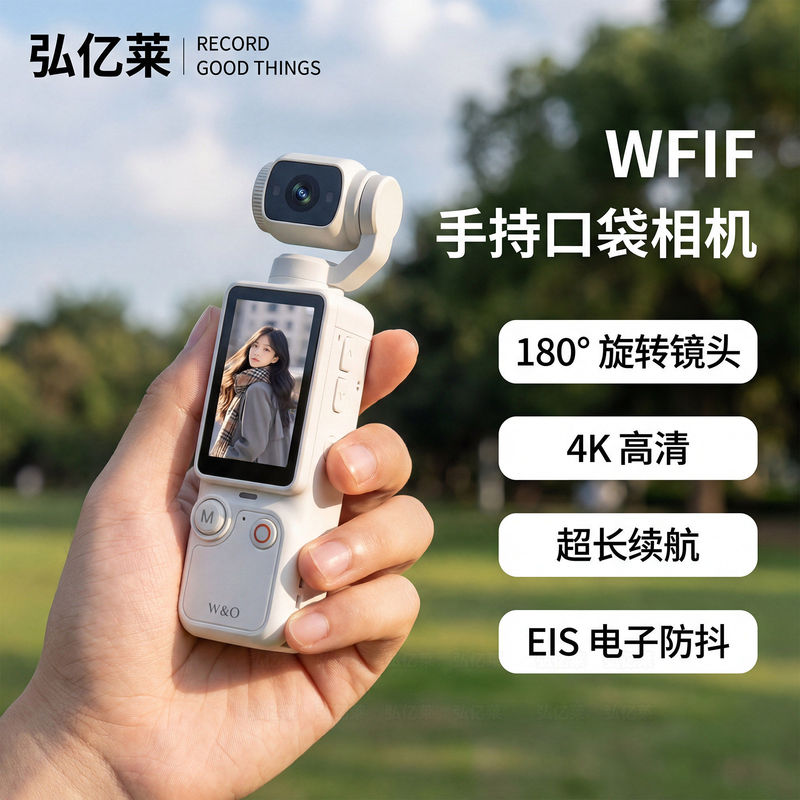 High-Definition Digital Student Camera 4K High-Definition Pixel Handheld Gimbal Camera for Taking Photos and Videos of Campus Daily Life and Sports