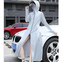 Sunscreen great hat lady 2021 new long style summer anti-UV ice silk breathable and thin long sleeve jacket tide