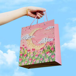 Creative Oil Painting Gift Bag Handbag 520 Valentine's Day Male and Female Birthday Bouquet Packaging Gift Paper Bag