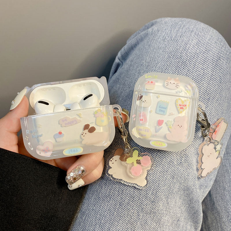 Cartoon Print Bunny Earphone Case Suitable for AirPods Protective Case Apple Earphone Protective Cover Anti-Fall Airpods4 Protective Case Cute Airpodspro2 Protective Case Puppy Pendant for Women Cartoon Print Bunny Earphone Case Suitable for AirPods Protective Case Apple Earphone Protective Cover Anti-Fall Airpods4 Protective Case Cute Airpodspro2 Protective Case Puppy Pendant for Women