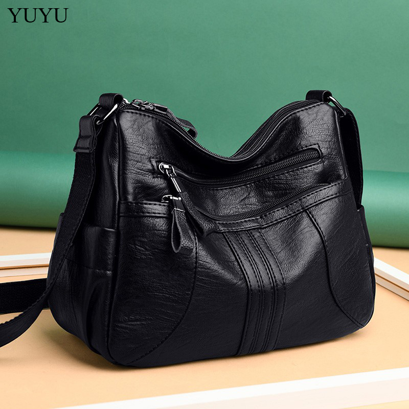 Hong Kong Middle-Aged Mother's Genuine Leather Handbag 2026 New Style Elegant Soft Leather Texture Large Capacity Women's Crossbody Bag
