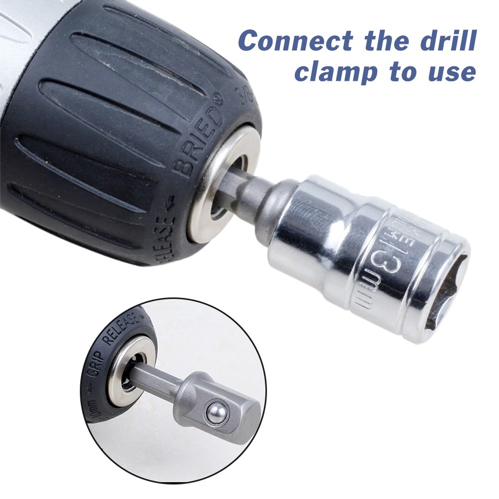 3PCS Socket Adapter Chrome Vanadium Steel Hex Shank 1 4