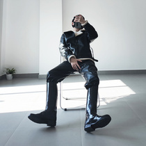 New open-edge beaded shiny cowhide equestrian boots motorcycle boots Western-style king boots tailor-made