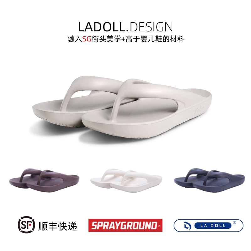 Ladoll Flip-Flops Are Shock-Absorbing, Non-Slip, Thick-Soled, Casual Sports Trendy Brand Beach Flip-Flops for Men and Women