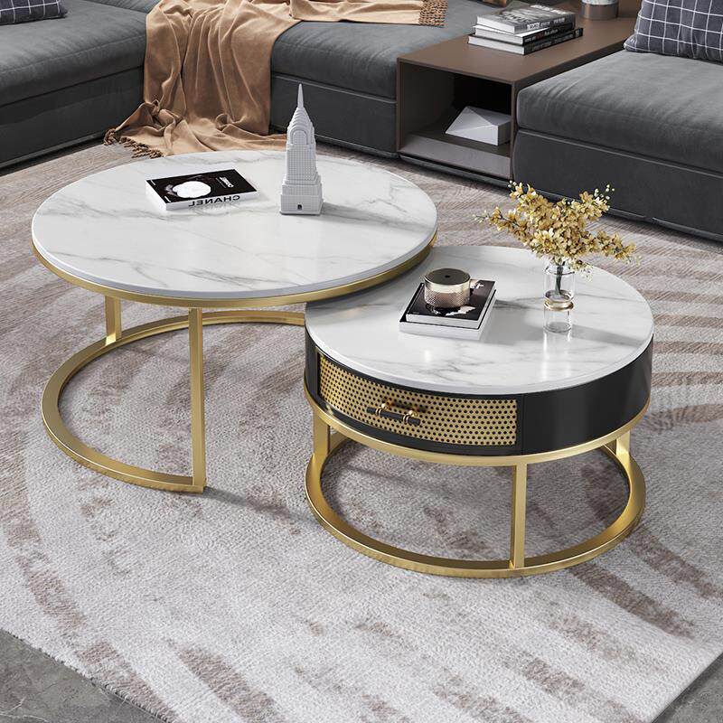 American light luxury coffee table minimalist rock slab creative modern minimalist living room table home sense size round combination