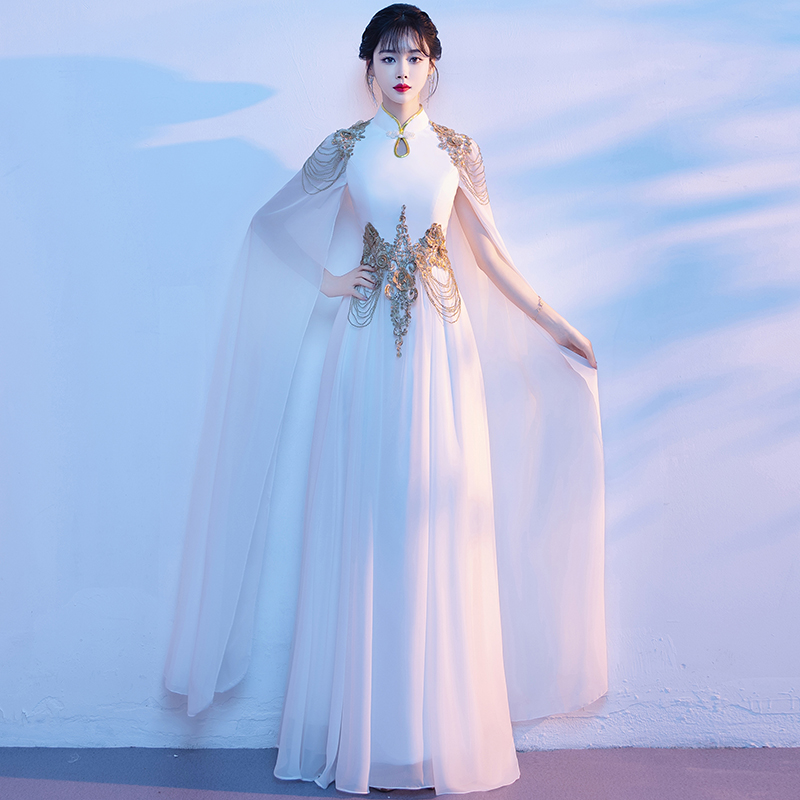 コーラスパフォーマンス衣装女性ロングスカート8月1日古筝パフォーマンス歌唱コンテスト歌う赤い歌指揮者ドレススカートエレガント