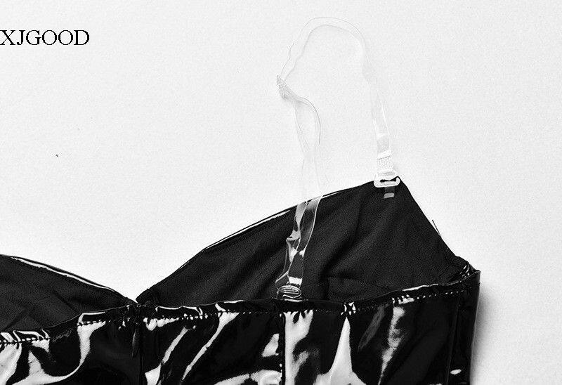 Sexy кожзаменитель Leather Tube Top Bodysuit мисс сексуальный кожзаменитель дикий бюстгальтер купальник 