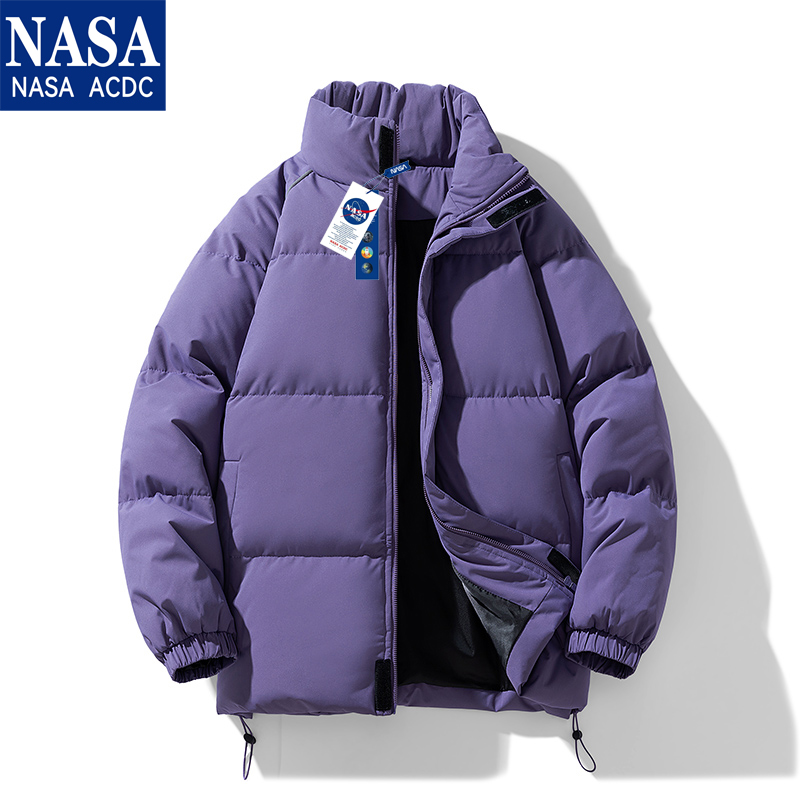 NASA ACDC羽绒棉服男女同款加厚保暖棉衣冬季宽松情侣面包服外套