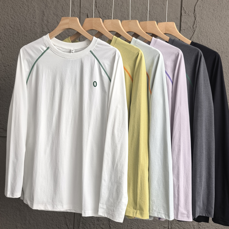 Ice Blue Sun Protection Long-Sleeved T-Shirt Men's Summer Thin Quick-Drying Sports Cycling Clothing Outdoor Cool Raglan Sleeve Top