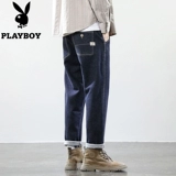 Playboy, осенние джинсы, ремень, штаны, эластичная талия, свободный прямой крой
