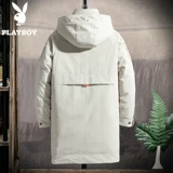 Playboy, мужской зимний пуховик, трендовая длинная универсальная куртка, коллекция 2021, в корейском стиле, средней длины, увеличенная толщина