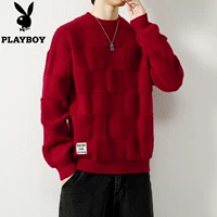 Playboy, демисезонный красный оберег на день рождения, трендовый трикотажный свитер, оверсайз, год кролика
