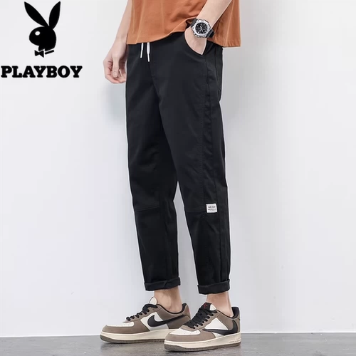 Playboy, демисезонные штаны, хлопковая черная униформа медсестры, свободный прямой крой