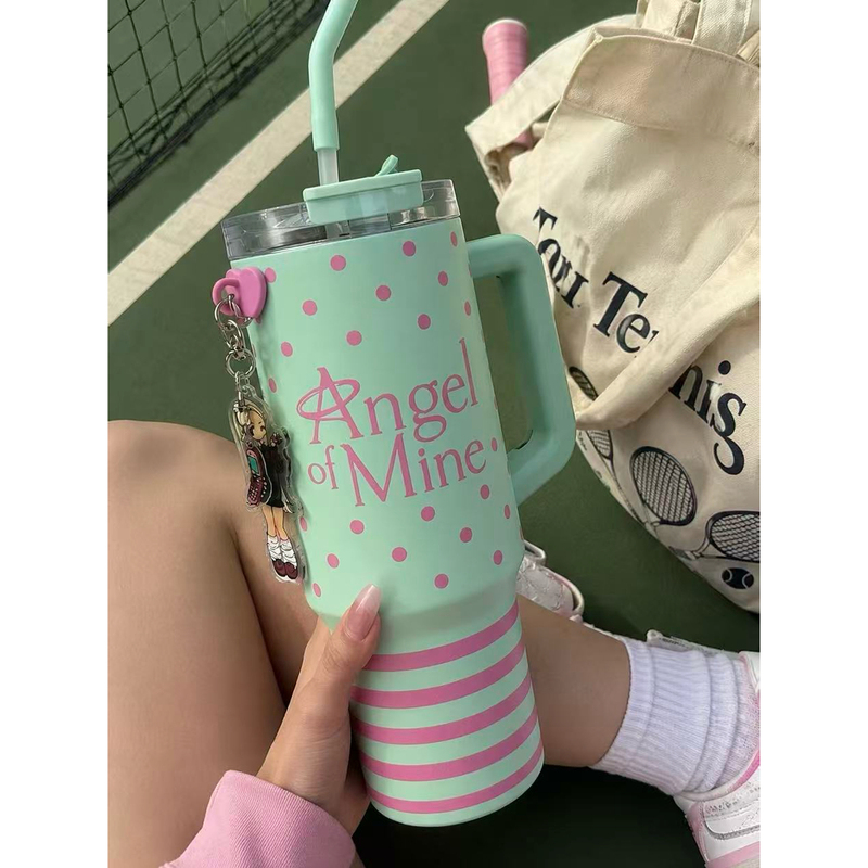 Jojo Ware House Vintage Y2K Ceramic Inner Liner Ice Cup Insulated Cup with Straw Water Cup for Girls Large Capacity Gift Jojo Ware House Vintage Y2K Ceramic Inner Liner Ice Cup Insulated Cup with Straw Water Cup for Girls Large Capacity Gift