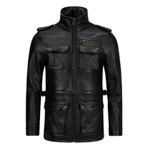 Headlayer thick cow leather M65 Hunting leather leather clothing mens turned locomotive clothes leather jacket with long casual jacket in leather jacket