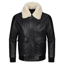Wool removable woolen collar A2 Flying short Head layer Sheep leather leather clothing male