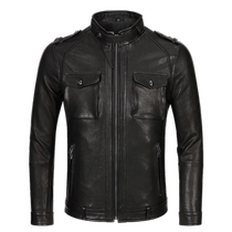 Real leather leather jacket male leather jacket male collar repair with tannic sheep leather retro locomotive riding suit jacket