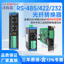 (Wolsen) Industrial grade 2-way RS-485 fiber optic transceiver RS485 232 ring network optical terminal card-type 485 fiber optic converter 24V power supply DIN rail chassis set