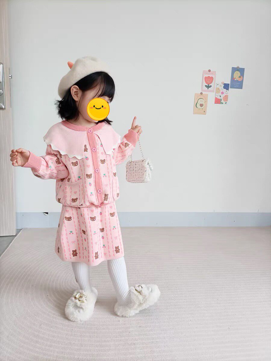 Girls' suit 2023 spring new net red autumn style children's sweet beauty baby clothes foreign style fashionable two-piece set