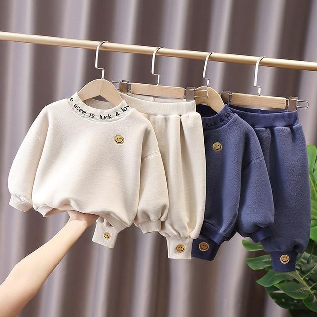 Children's autumn suit baby 2022 new spring and autumn boys and girls sweater two-piece children's fleece sportswear