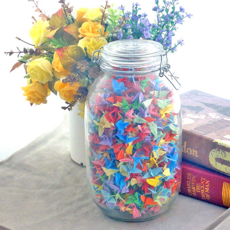 1000 Colour thousands of paper cranes paper finished large plus glass bottle suit material bag Christmas present Valentine's Day