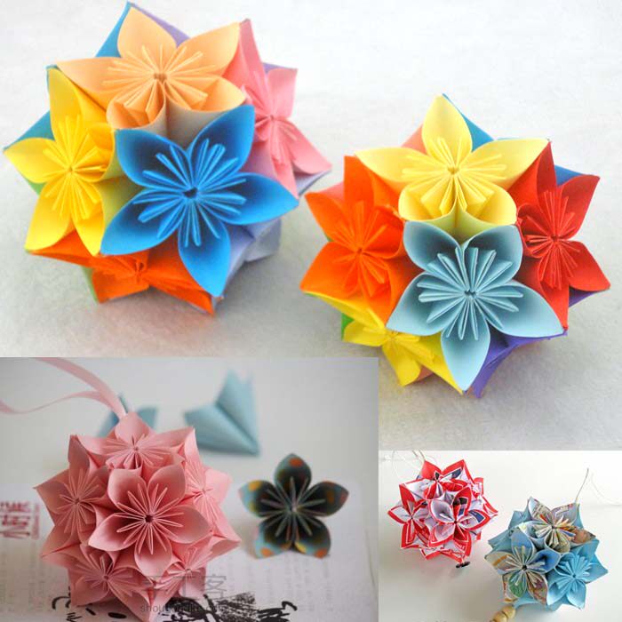 Color handmade paper cherry blossom 7 cm Color handmade paper Thousand Paper Cranes Paper Love Paper Pure Color radio color