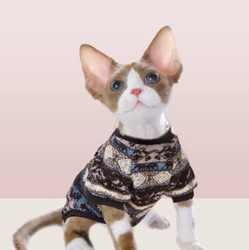 German Curly Cat Clothes, Warm Clothes for Kittens Aged Two to Three Months, Autumn and Winter Warm Clothes Specifically for Pets