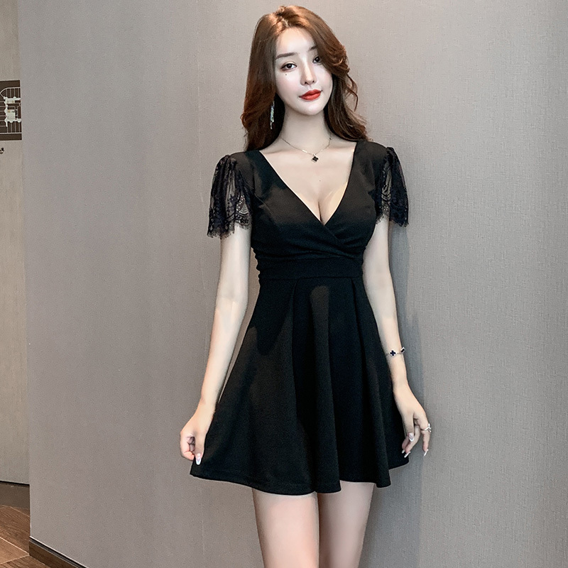 Nightclub Women's Sexy Dress, Nightclub Foot Massage Work Uniform, Belly-Covering Foot Bath Massage Nightclub Work Clothes