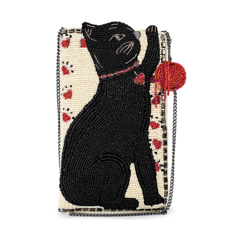 Authentic Mary Frances Hand-Beaded Novelty Floral Women's Single-Shoulder Crossbody Small Square Bag Mobile Phone Coin Purse