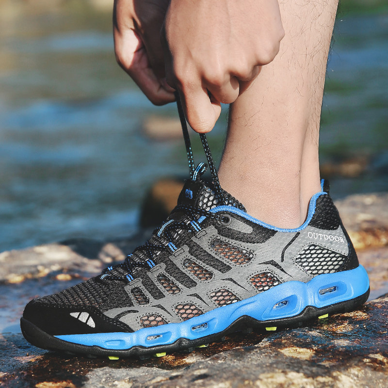 Orange beauty outdoor hiking shoes summer men and women tracing the river shoes non-slip hiking fishing shoes quick-drying breathable beach wading shoes