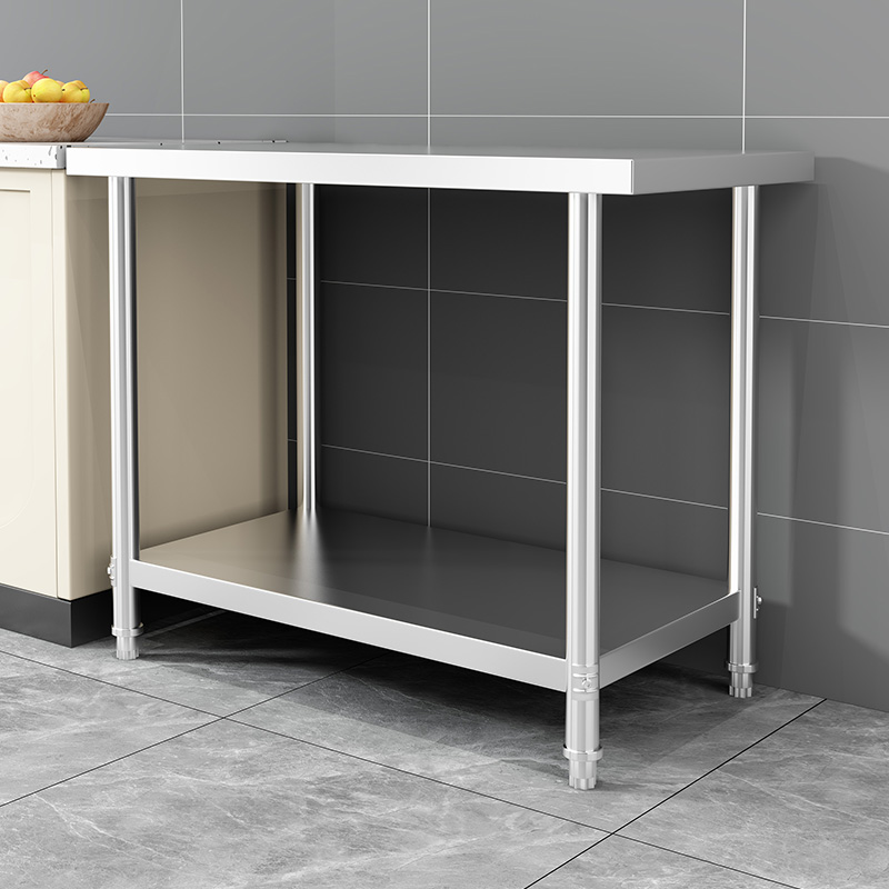 Стеллажи из утолщенной нержавеющей стали от пола до потолка, кухня, ресторан, задняя кухня, для резки овощей, приготовления пищи, двухслойная плита, стол, бытовые полки