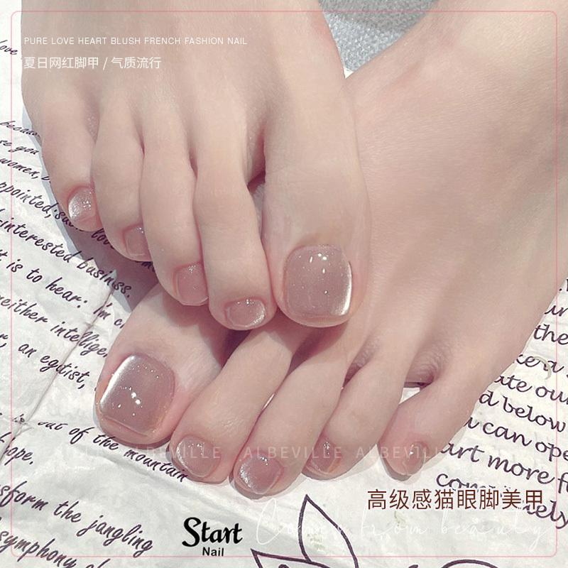 Gentle Nude Cat-Eye Toenail Patches Wearable Nails 2026 New Style Stunning Finished Toenail Nail Art Patches Gentle Nude Cat-Eye Toenail Patches Wearable Nails 2026 New Style Stunning Finished Toenail Nail Art Patches