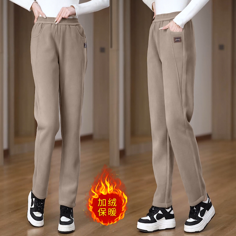 Fleece-Lined Thickened Women's Casual Sweatpants 2026 Winter New Warm Loose High-Waisted Petite Harem Pants