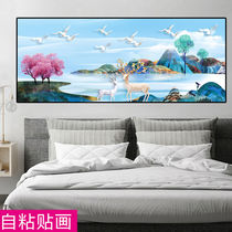 Self-adhesive painted bedroom bedside decoration painting Living room Room Wall Sticker Painting Modern Minimalist Guesthouse Hotel Self-Adhesive Fresco