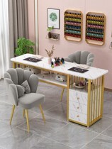 Nordic ins Internet celebrity style manicure table and chair set light luxury Japanese style single and double manicure table table special price economical