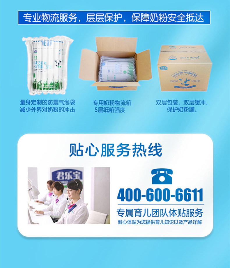 君乐宝 优佳牧场 高钙营养牛奶粉 700g*2件 图8