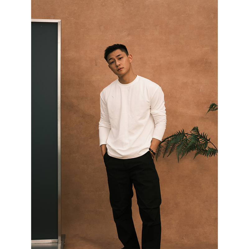 Gtal American-Style Xinjiang Long-Staple Cotton Heavyweight Solid Color Base Layer Basic Autumn Crew Neck Sweatshirt Long-Sleeve T-Shirt