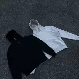 Модная бархатная толстовка с капюшоном с молнией для отдыха, в американском стиле, на молнии, оверсайз