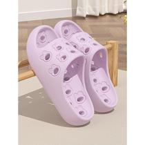 Bathroom leaking slippers for women for summer indoor home use for bathing non-slip hollow quick-drying silent non-stinky foot sandals for women
