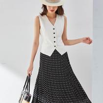 Shenghong 2024 new autumn style retro temperament commuting waistband short suit vest for women 11023